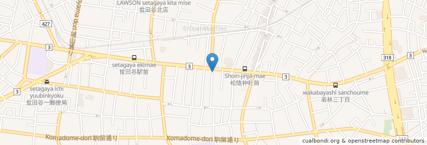 Mapa de ubicacion de 石はら en Japan, 東京都, 世田谷区.