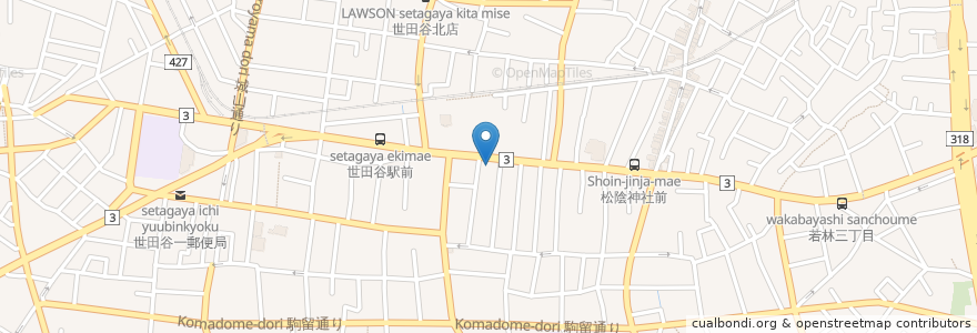 Mapa de ubicacion de 長崎ちゃんぽん en Япония, Токио, Сэтагая.