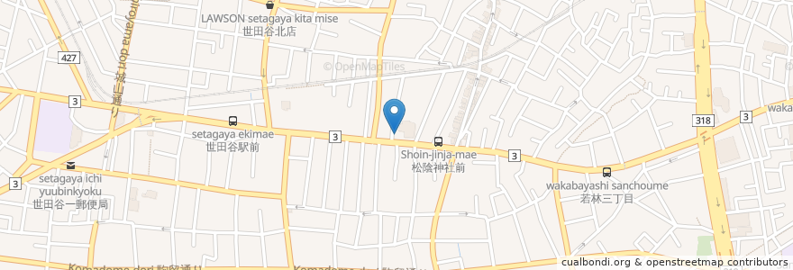 Mapa de ubicacion de まつもと en Japan, 東京都, 世田谷区.