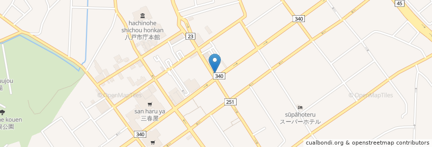Mapa de ubicacion de なか卯 八戸八日町店 en 日本, 青森県, 八戸市.