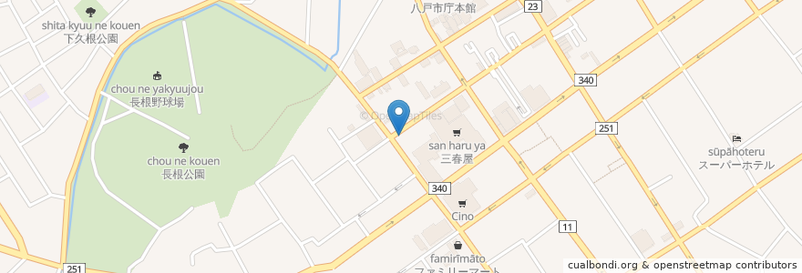 Mapa de ubicacion de 味ごよみ むらた en 日本, 青森県, 八戸市.