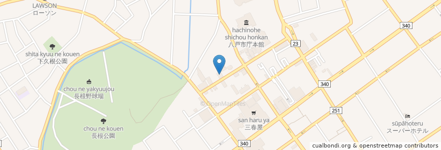 Mapa de ubicacion de 日本政策金融公庫 八戸支店 en Japon, Préfecture D'Aomori, 八戸市.