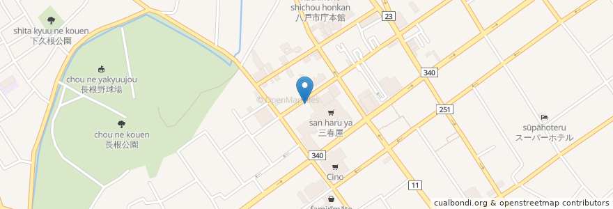 Mapa de ubicacion de 石橋歯科クリニック en Japon, Préfecture D'Aomori, 八戸市.
