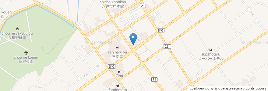 Mapa de ubicacion de 青森銀行 三日町支店 en Japón, Prefectura De Aomori, 八戸市.