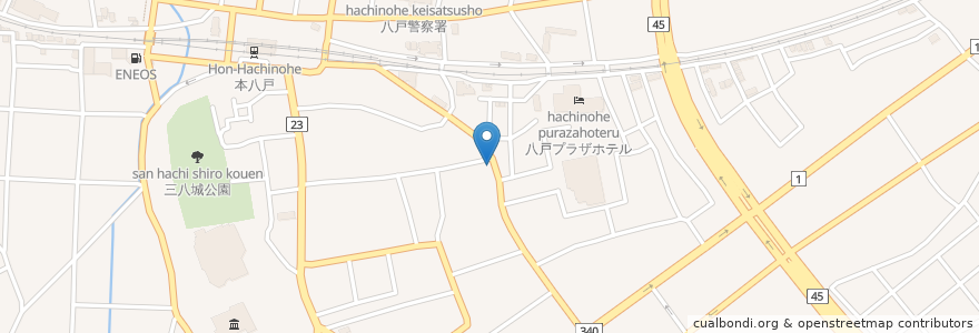 Mapa de ubicacion de フルダテ歯科 en Jepun, 青森県, 八戸市.