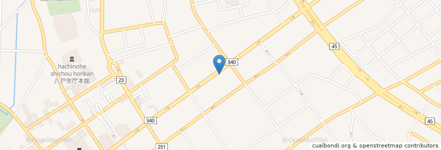 Mapa de ubicacion de 呑運来 en Japon, Préfecture D'Aomori, 八戸市.