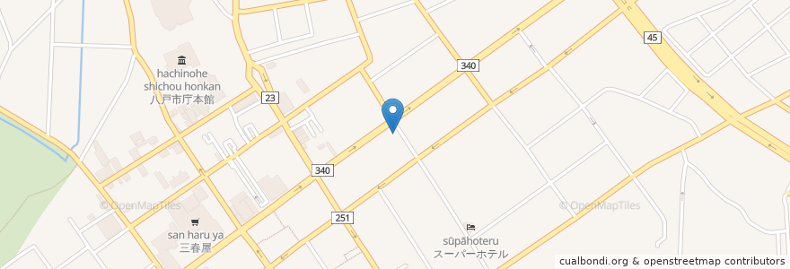 Mapa de ubicacion de 東北銀行 八戸支店 en Япония, Аомори, Хатинохе.