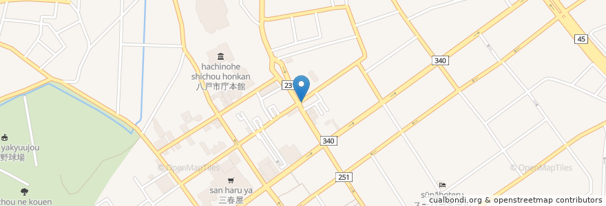 Mapa de ubicacion de 鮨ほそ畑 en اليابان, محافظة آوموري, 八戸市.