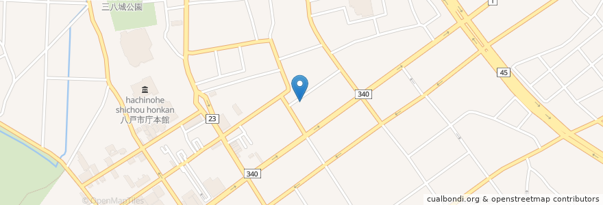 Mapa de ubicacion de 菅原内科医院 en Япония, Аомори, Хатинохе.