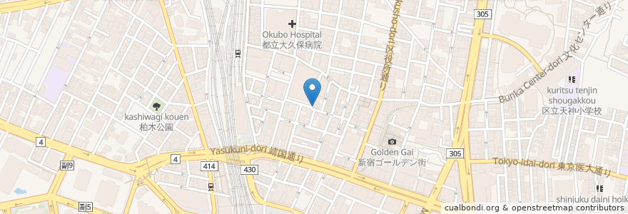 Mapa de ubicacion de 新宿駆け込み餃子 en 日本, 東京都, 新宿区.