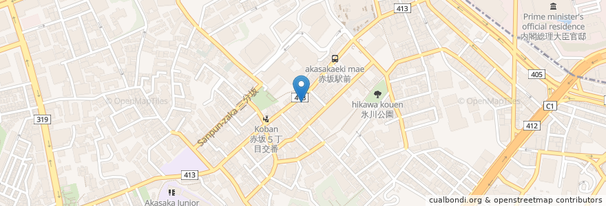 Mapa de ubicacion de BAR WATERSHED en Japan, 東京都, 港区.