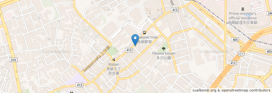 Mapa de ubicacion de Blue moon en Giappone, Tokyo, Minato.