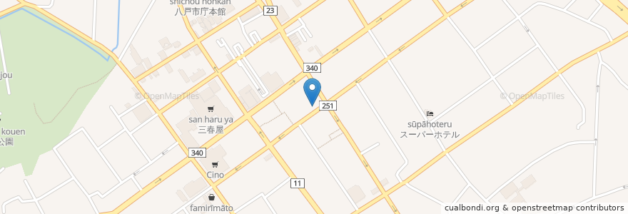 Mapa de ubicacion de そば処 末廣 en Japón, Prefectura De Aomori, 八戸市.