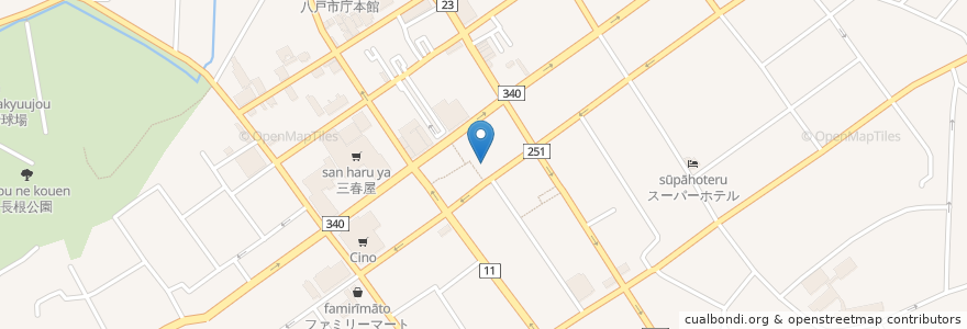 Mapa de ubicacion de サバの駅 en Japon, Préfecture D'Aomori, 八戸市.
