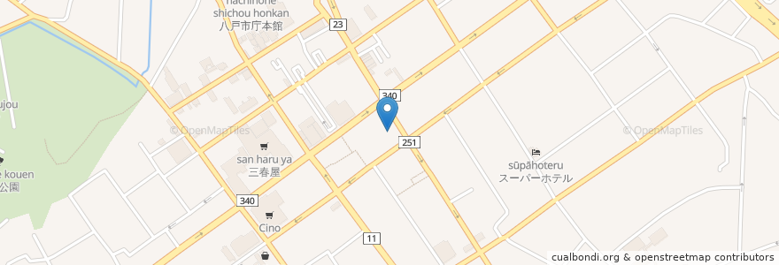 Mapa de ubicacion de オタフク 八戸店 en Япония, Аомори, Хатинохе.