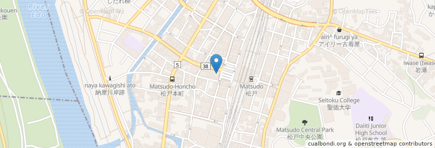 Mapa de ubicacion de 星乃珈琲店 en Japan, Präfektur Chiba, 松戸市.