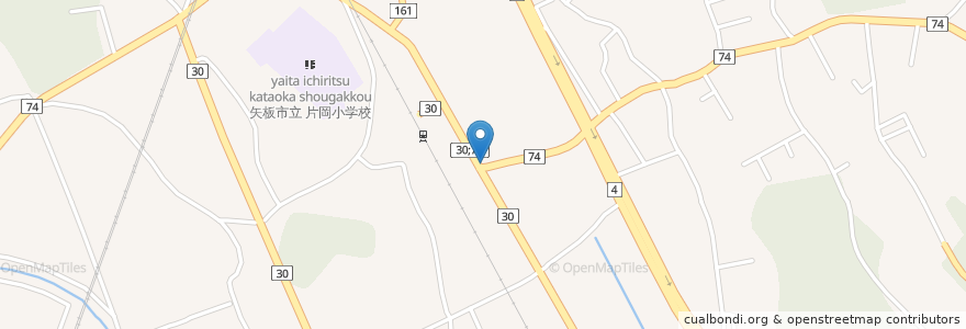 Mapa de ubicacion de 片岡郵便局 en Japonya, 栃木県, 矢板市.