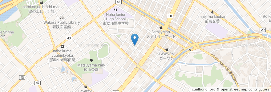 Mapa de ubicacion de ステーキハウス88Jr 松山店 en Japan, Präfektur Okinawa, 那覇市.