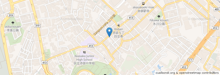 Mapa de ubicacion de 古畑歯科医院 en 日本, 東京都, 港区.