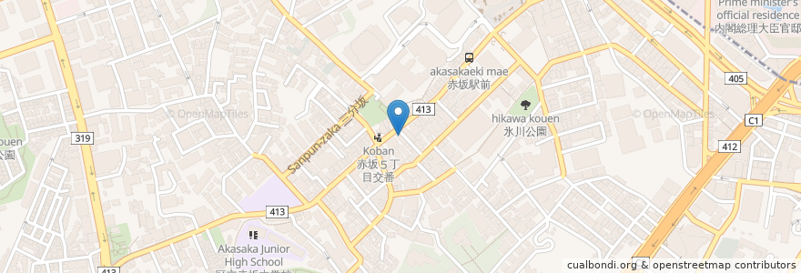 Mapa de ubicacion de メモリー赤坂 en Japan, 東京都, 港区.