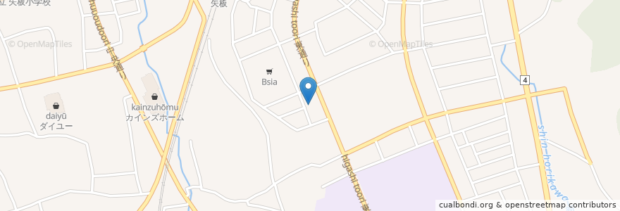 Mapa de ubicacion de マツモトキヨシ en Jepun, 栃木県, 矢板市.
