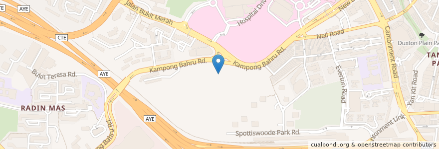 Mapa de ubicacion de Kampong Bahru Bus Terminal en Singapur, Central.