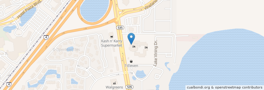 Mapa de ubicacion de Applebee's Neighborhood Grill & Bar en Соединённые Штаты Америки, Флорида, Ориндж.
