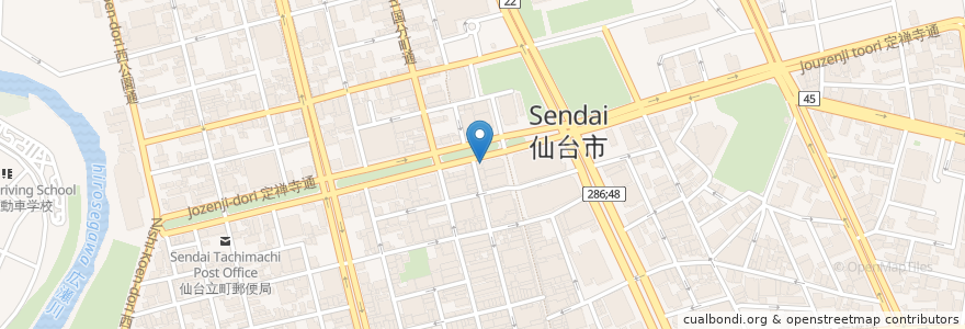 Mapa de ubicacion de そば福 en ژاپن, 宮城県, 仙台市, 青葉区.