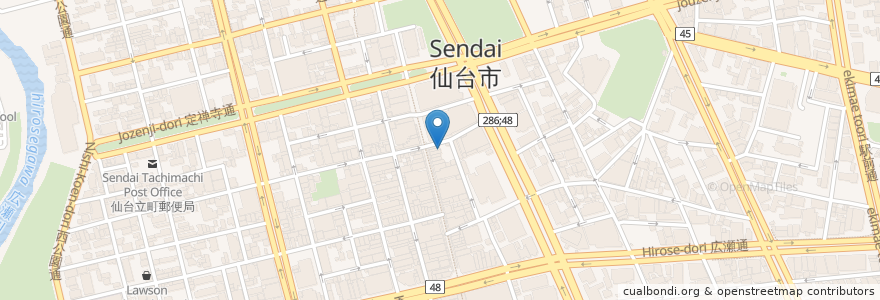 Mapa de ubicacion de 平禄寿司 en اليابان, 宮城県, 仙台市, 青葉区.