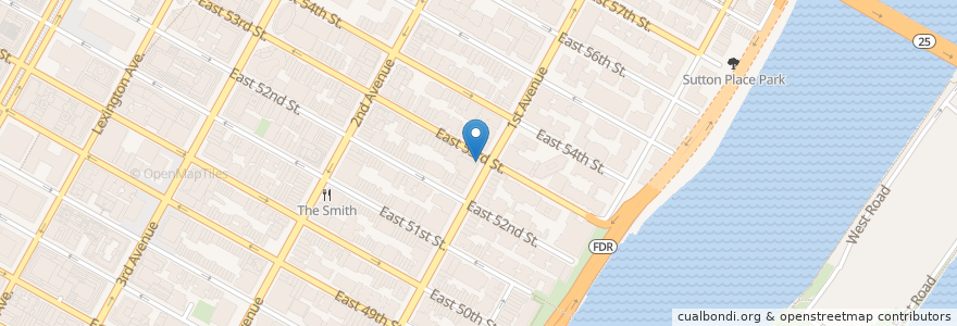 Mapa de ubicacion de Parnell's en ایالات متحده آمریکا, New York, نیویورک, New York County, Manhattan, Manhattan Community Board 6.