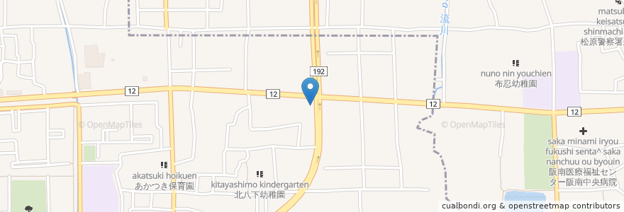 Mapa de ubicacion de うれしの en 日本, 大阪府, 松原市.