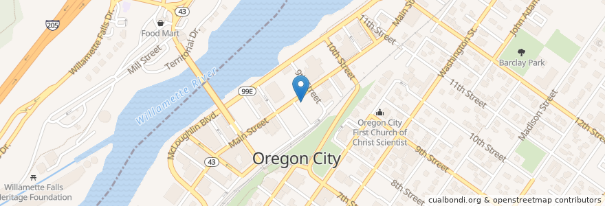 Mapa de ubicacion de Yvonne’s en Amerika Syarikat, Oregon, Clackamas County, Oregon City.