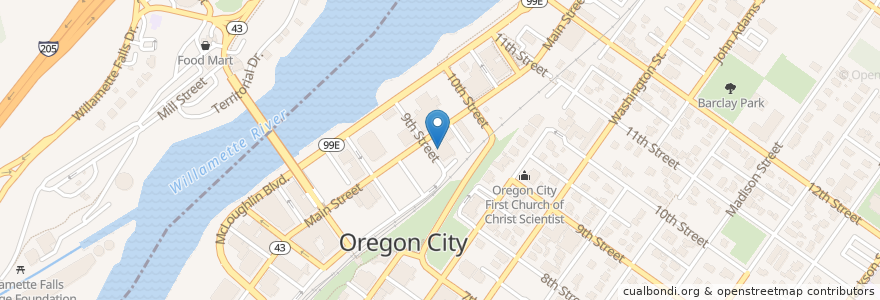 Mapa de ubicacion de Coffee Rush en Estados Unidos Da América, Oregon, Clackamas County, Oregon City.