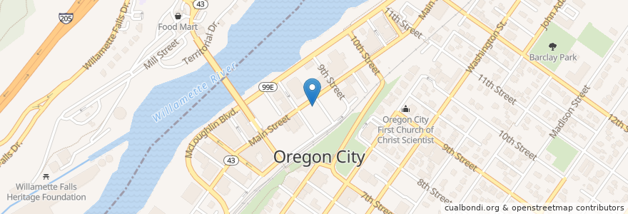 Mapa de ubicacion de The Weinhard Grill en Vereinigte Staaten Von Amerika, Oregon, Clackamas County, Oregon City.