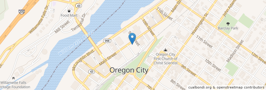 Mapa de ubicacion de McAnulty & Barry’s en États-Unis D'Amérique, Oregon, Clackamas County, Oregon City.