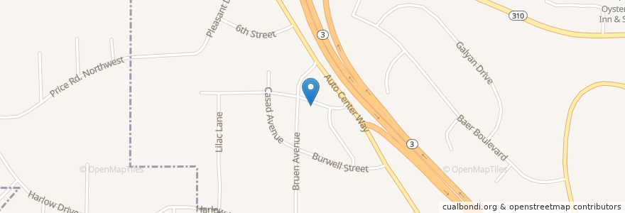 Mapa de ubicacion de West Bremerton Transit Center en Estados Unidos De América, Washington, Kitsap County, Bremerton.
