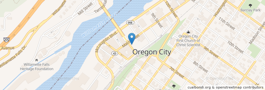 Mapa de ubicacion de Arch Bridge Taphouse en Estados Unidos Da América, Oregon, Clackamas County, Oregon City.