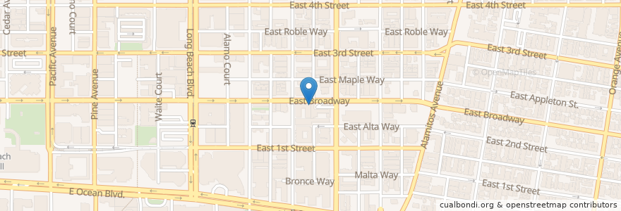 Mapa de ubicacion de Paper Crane en Verenigde Staten, Californië, Los Angeles County, Long Beach.
