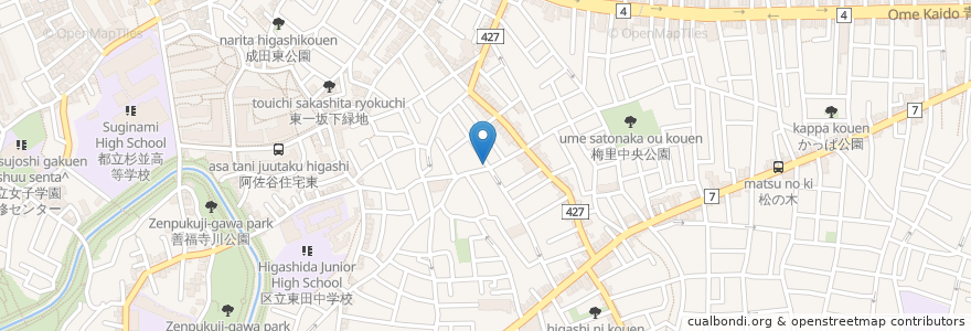 Mapa de ubicacion de 天祖神社 en Japão, Tóquio, 杉並区.