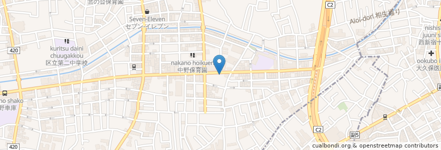 Mapa de ubicacion de かすうどん en 日本, 東京都, 中野区.