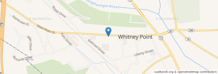 Mapa de ubicacion de Mary Wilcox Memorial Library en Соединённые Штаты Америки, Нью-Йорк, Округ Брум, Triangle Town, Whitney Point.