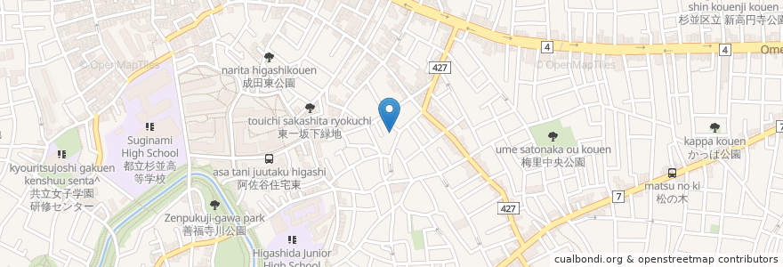 Mapa de ubicacion de 松浦整形外科 en 日本, 东京都/東京都, 杉並区.