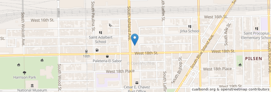 Mapa de ubicacion de Pilsen Community Health Center Lower West en ایالات متحده آمریکا, ایلینوی, شیکاگو.