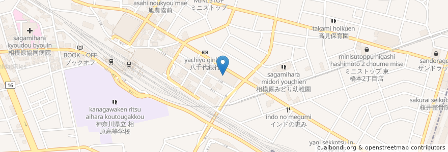 Mapa de ubicacion de MOVEX橋本 en 日本, 神奈川縣, 相模原市, 緑区.