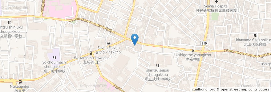 Mapa de ubicacion de 牛込たかむら歯科医院 en Japón, Tokio, Shinjuku.