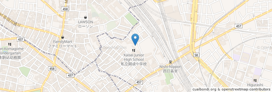Mapa de ubicacion de 向陵稲荷神社 en 일본, 도쿄도.