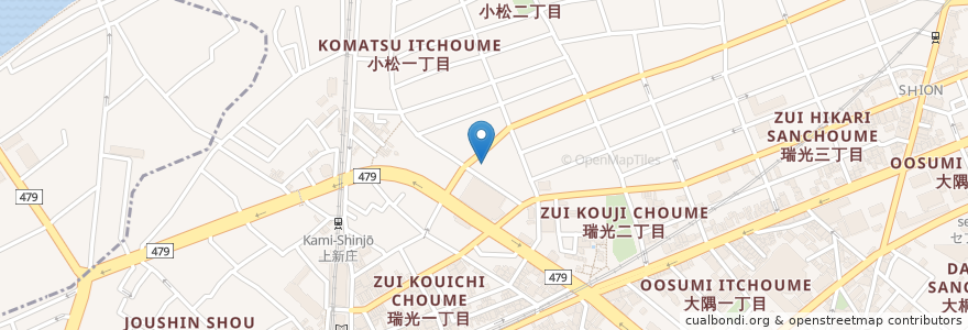 Mapa de ubicacion de 大阪厚生信用金庫 上新庄支店 en 日本, 大阪府, 大阪市, 東淀川区.