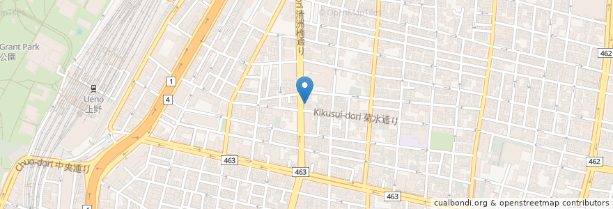 Mapa de ubicacion de チング en 日本, 東京都, 台東区.