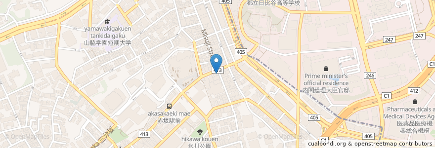 Mapa de ubicacion de いきなりステーキ en Japão, Tóquio, 港区.