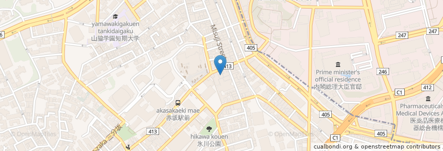Mapa de ubicacion de 草の家 en Japón, Tokio, Minato.